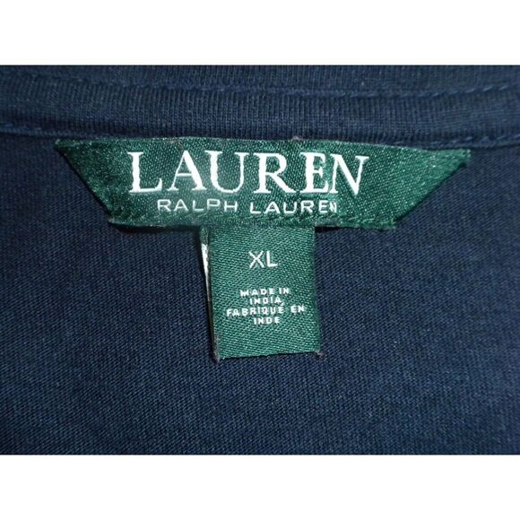 Lauren Ralph Lauren Top‎ Womens XL Blue Metallic Striped Scoop Neck Pullover - Picture 6 of 7